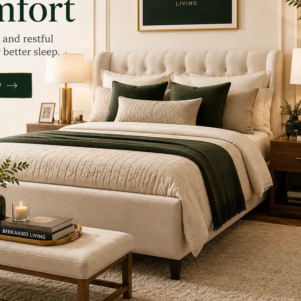 AURA Tempat Tidur Upholstered Queen